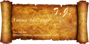 Tassy József névjegykártya